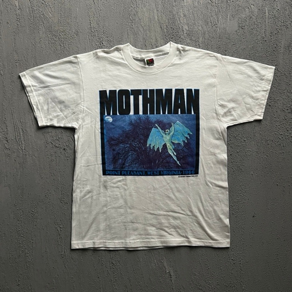 Vintage Mothman Shirt Large White 1990s West Virginia